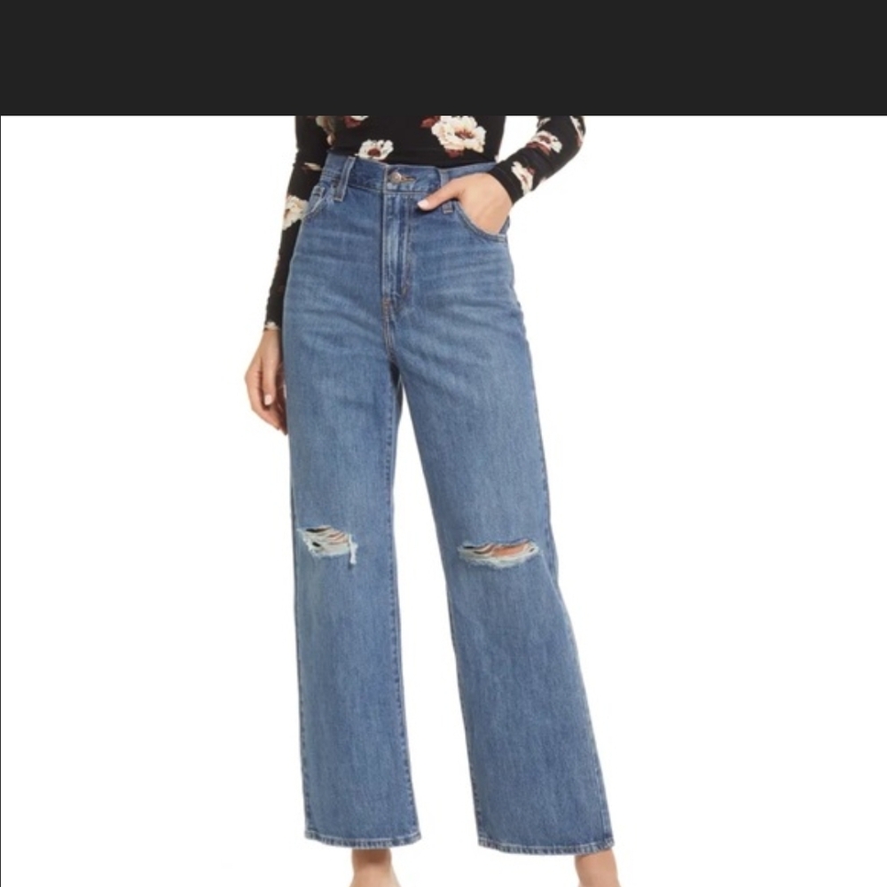 Levi's High Rise Straight Jeans - Blue